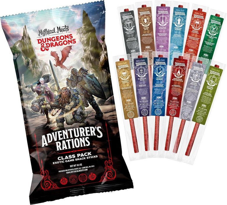Dungeons & Dragons Class Pack with twelve snack sticks.